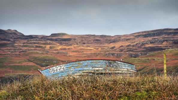 Une barque abandonnée, sur l'île d'Ulva.
