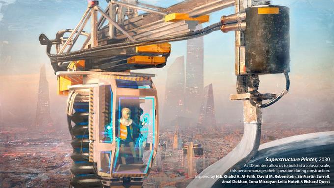 Un homme supervise en direct une construction 3D.