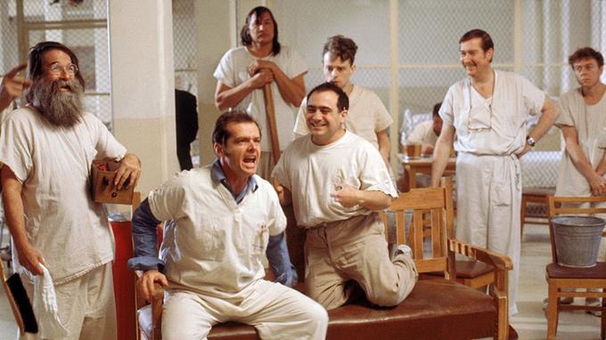 Jack Nicholson et ses compères de l'asile dans «Vol au-dessus d'un nid de coucou».