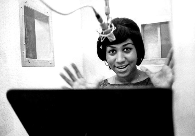 Aretha Franklin en studio en 1967