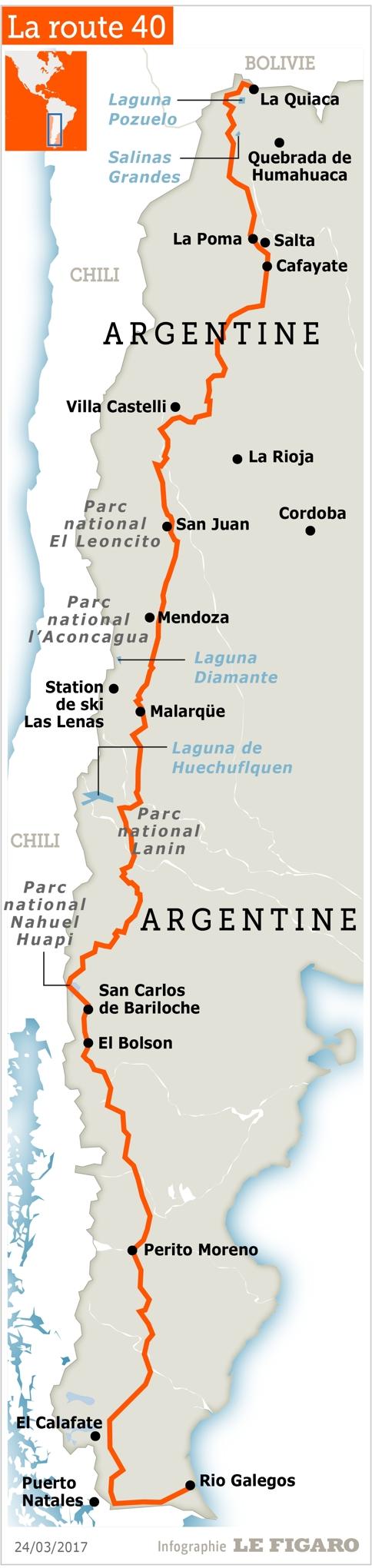 route 40 argentine carte Bien choisir ses étapes pour découvrir la route 40 en Argentine