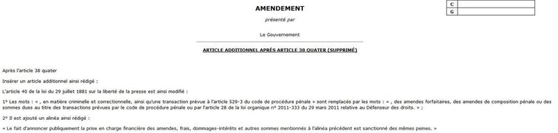 Extrait de l'amendement déposé par Bernard Cazeneuve.