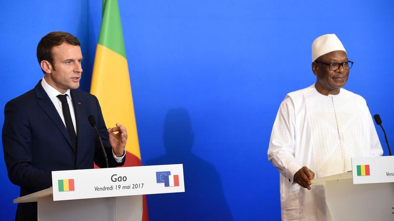 Emmanuel Macron et Ibrahim Boubacar Keita vendredi à Gao.