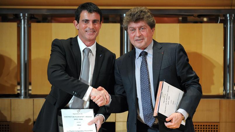 Manuel Valls et le président (PS) sortant de la région Languedoc-Roussillon Damien Alary