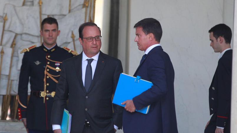 François Hollande et Manuel Valls, en août à l'Elysée, après le conseil des ministres de rentrée.