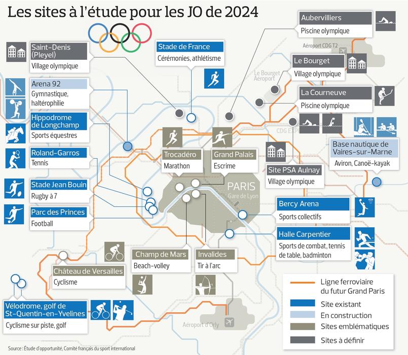 JO 2024 les sites pressentis en ÎledeFrance