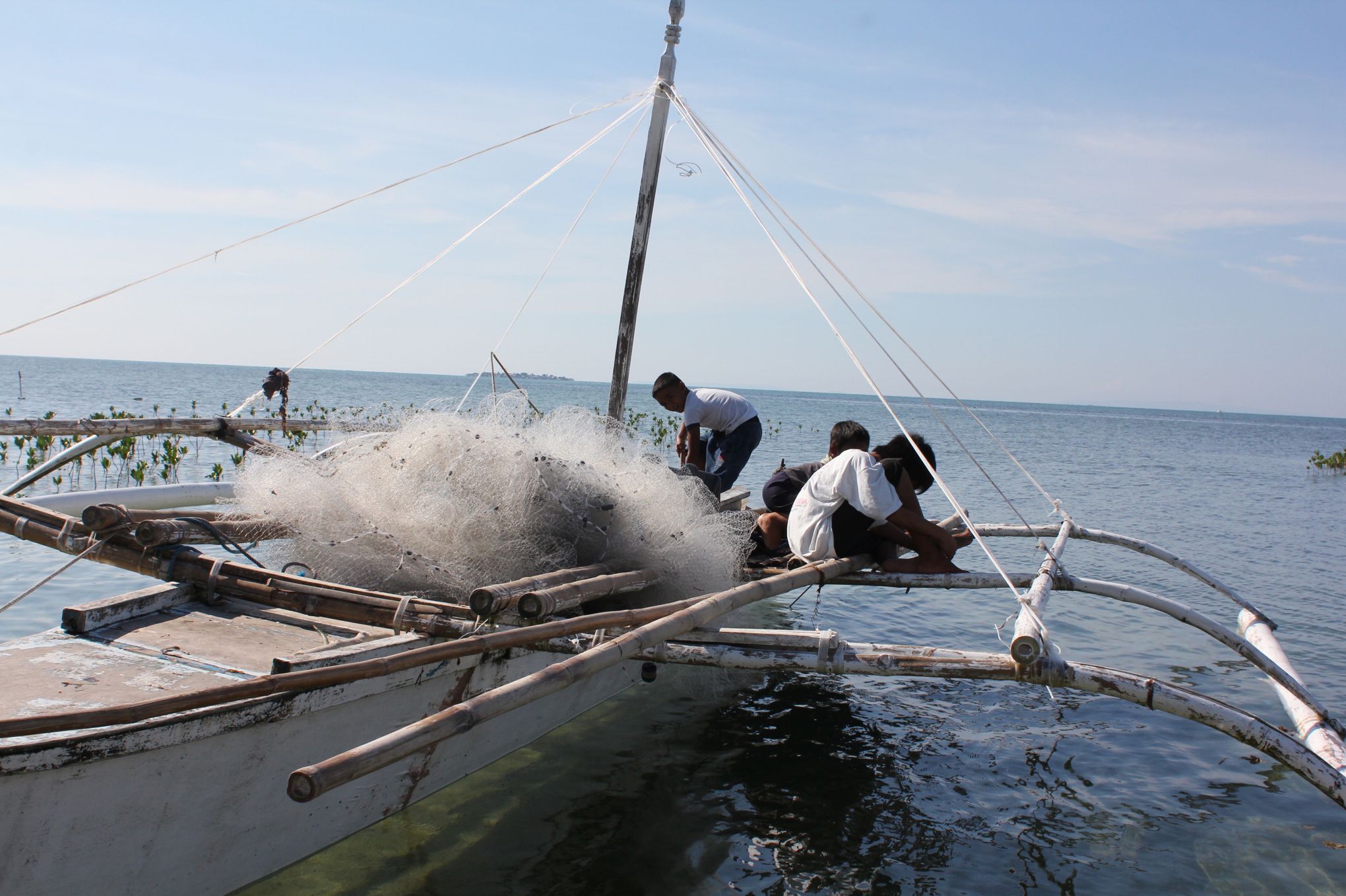 Une moquette faite de filets de pêche