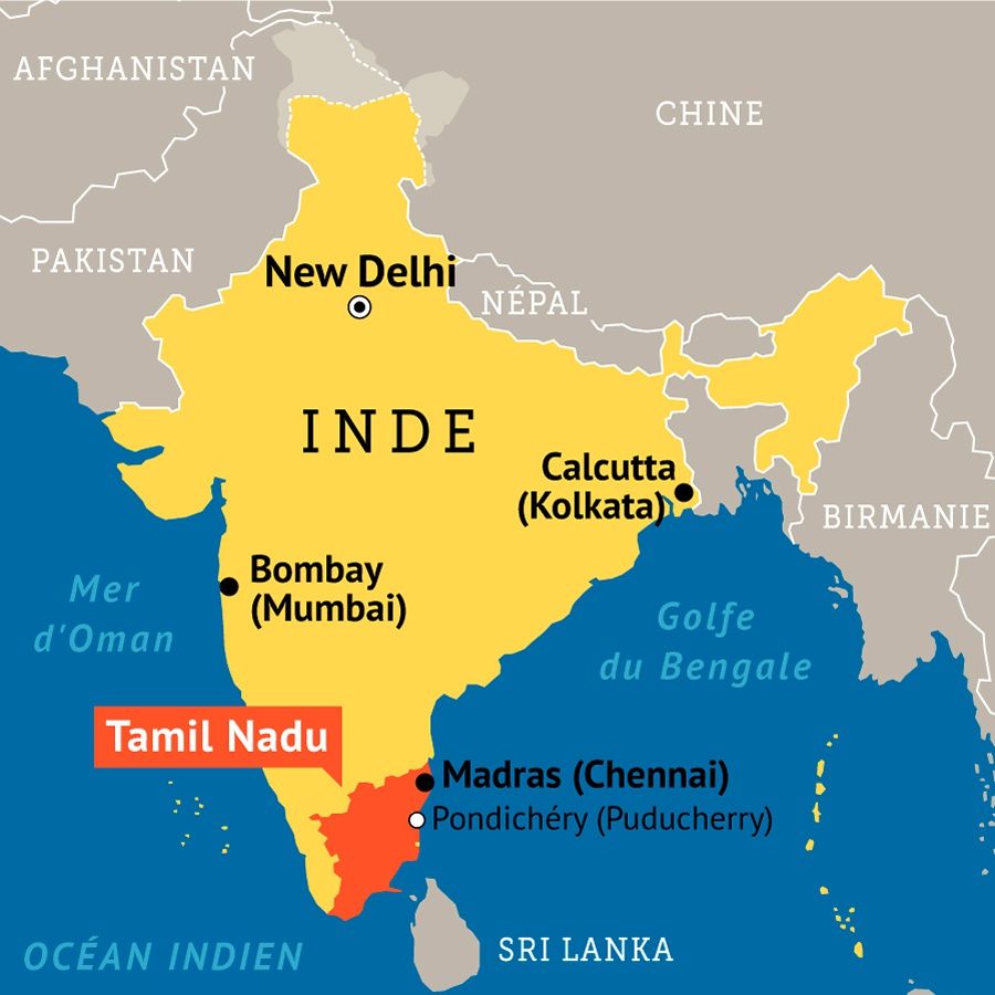  Inde  Pondichery Carte  stopeads