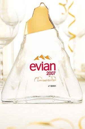 Lot 3 Bouteilles Evian Millénium 2000-2001-2002 – Verre – Édition Collector