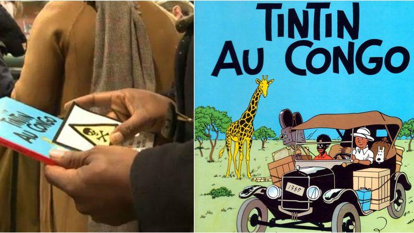 Des activistes collent des stickers Tintin toxique sur Tintin
