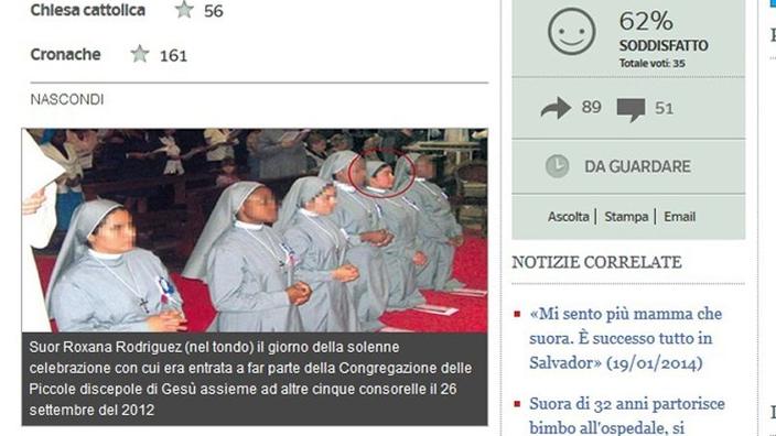 El Corriere della habrá encontrado un disparo de Roxana Rodriguez, aquí se muestra en pronunciar sus deseos en 2012.