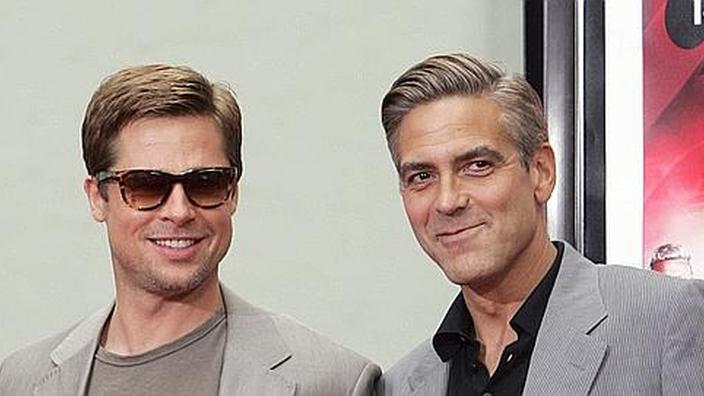 Brad Pitt Et George Clooneyà La 65e Mostra De Venise