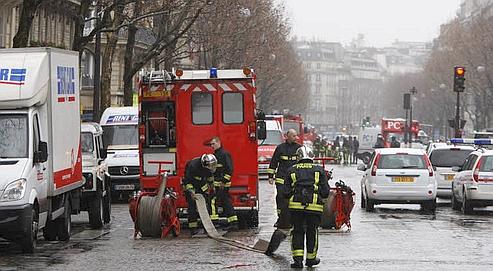 Une intervention des pompiers boulevard Malsherbes.