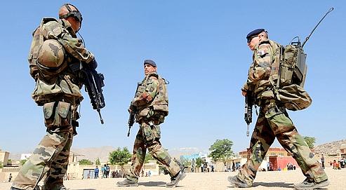 Patrouille de soldats français dans Kaboul en mai. Les talibans, de plus en plus audacieux dans leurs actions, sont aujourd'hui aux portes de la capitale.