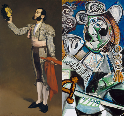 Matador saluant, Edouard Manet et Le Matador, Pablo Picasso (détails)