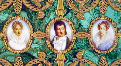 Portrait d'Adélaïde, sœur du roi. Miniature provenant d'un coffret à musique vers 1830-1848.