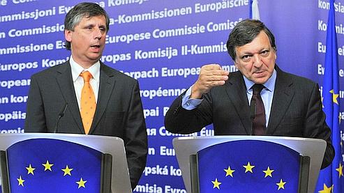 Jan Fischer et José Manuel Barroso mardi.