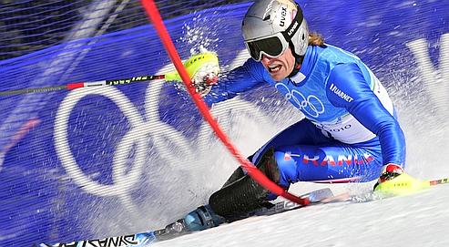 Julien Lizeroux efface une porte lors de l'épreuvedu super-combiné, dimanche dernier,à Whistler Creek.