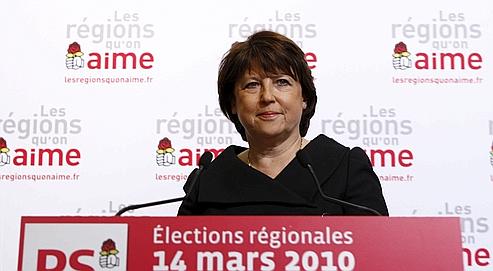 Martine Aubry a appelé dimanche soirles électeurs à « amplifier » le vote au second tour pour « faire gagner l'espoir ».