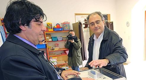 Paul Giacobbi, chef de file de l'union de la gauche, ce dimanche à Venaco.