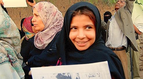 Victime d'un mariage forcé, Nojoud Ali a participé, ce mardi à Sanaa, à un rassemblement pour dire non aux mariages des fillettes yéménites.