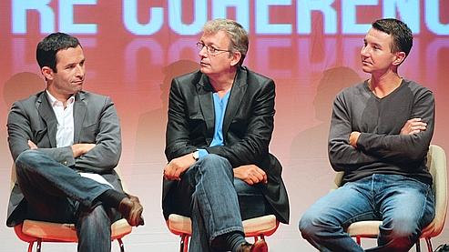 Benoît Hamon (PS), Pierre Laurent (PCF) et Olivier Besancenot (NPA), dimanche dernier à Vieux-Boucau.