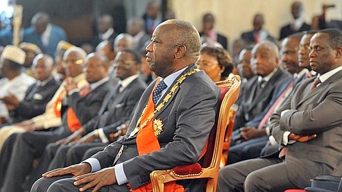 Laurent Gbagbo, lors de la cérémonie d'investiture, samedi.