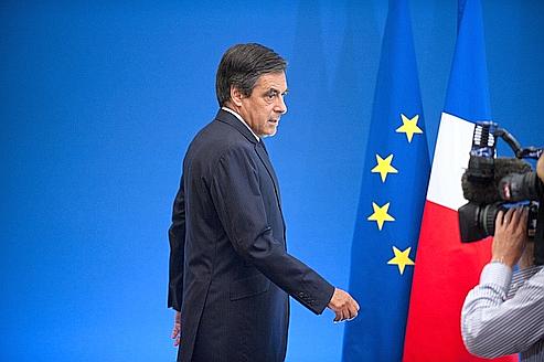 François Fillon, mercredi, lors de son arrivée pour sa conférence de presse à l'Hôtel Matignon.