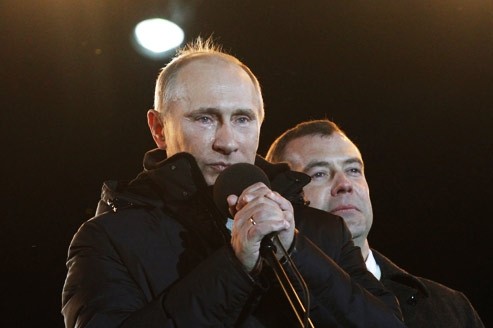 Vladimir Poutine s'est adressé à ses supporters, les larmes aux yeux.