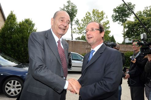 Jacques Chirac et François Hollande le 11 juin dernier à Sarran, en Corrèze.