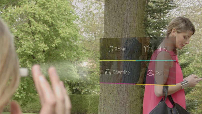 L'application Kiabi Look utilise la réalité augmentée des Google Glass pour promouvoir les vêtements Kiabi. Crédit: Kiabi