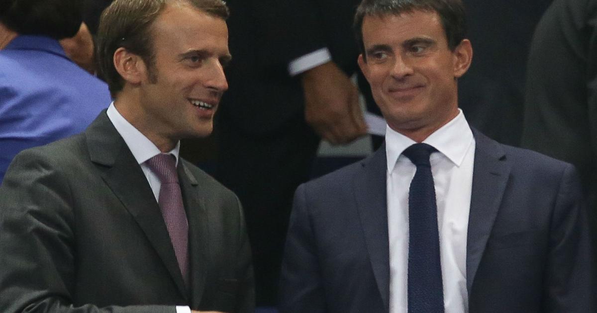 Emmanuel Macron et Manuel Valls complices au Stade de France