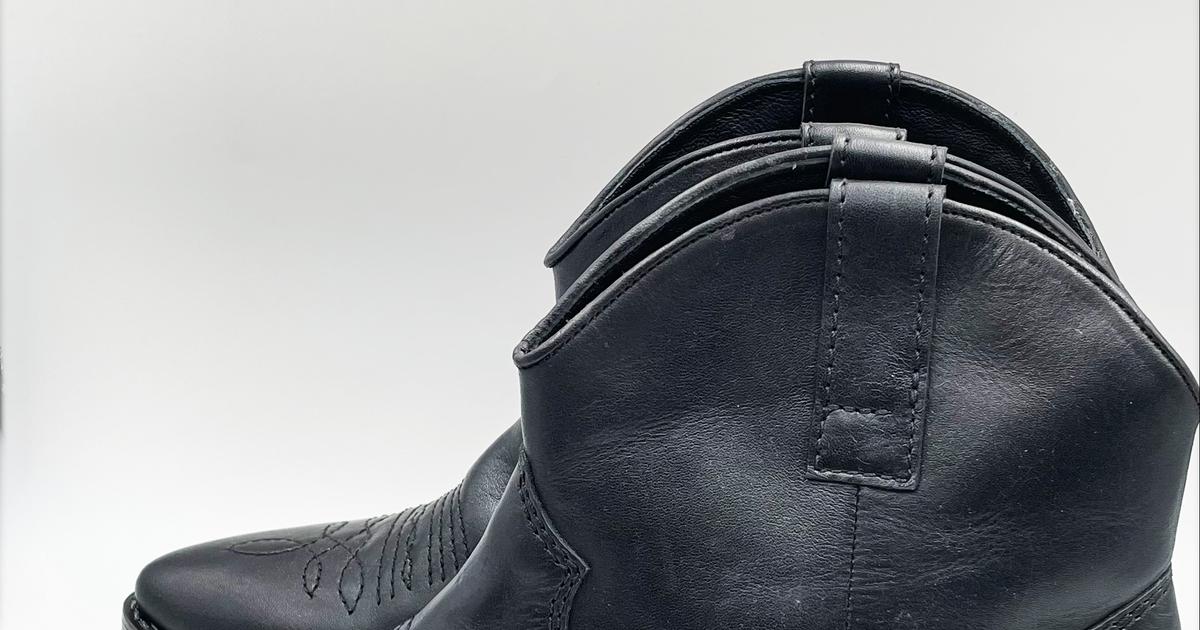 Bottes Cowboy Homme Santiags Vintage Tête Carrée Punk Gothique - Style Rock Rebelle, Hautes Mi-Mollet, Marron, Pointure 42