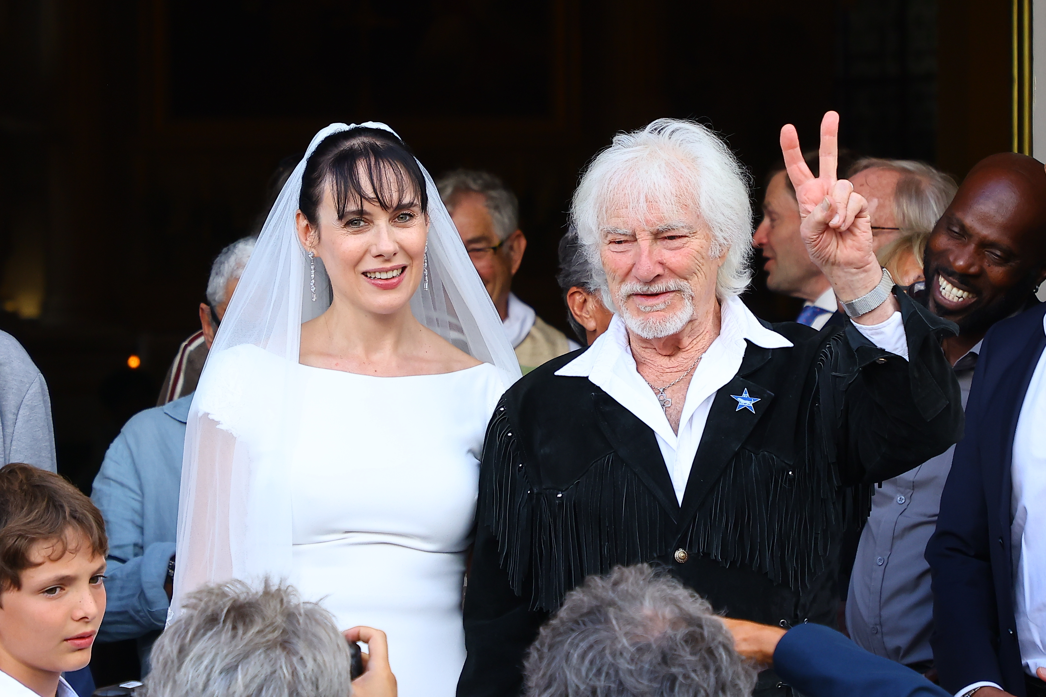 Hugues Aufray et Murielle à un événement