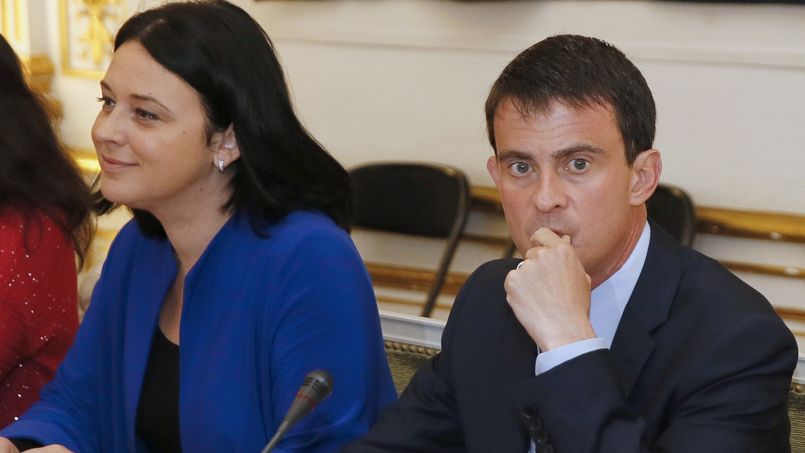 La ministre du Logement Sylvia Pinel et le premier ministre Manuel Valls à Matignon, ce vendredi.