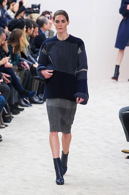 Jupe Céline Old Céline Automne 2013 - Plaid Laine Grise - Taille 38 - Phoebe Philo - Occasion Très Bon État
