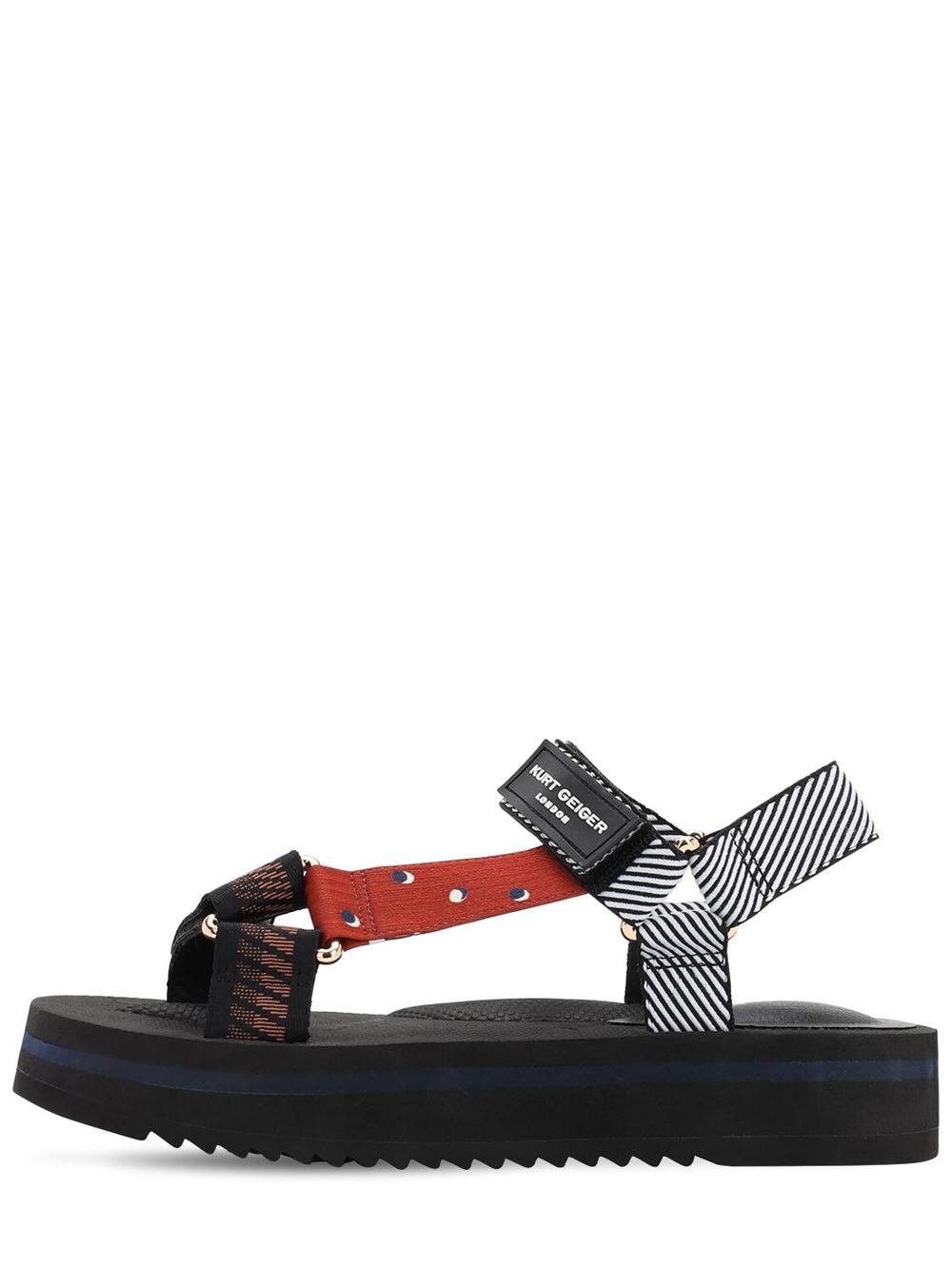 DAD SANDAL IN BLACK DENIM FABRIC MULE