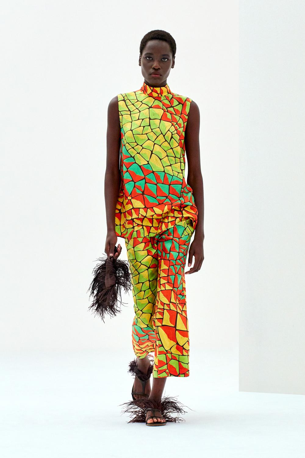 Mini-jupe Plissée EMILIO PUCCI - Imprimé Feuilles - Taille 34 - Printemps-été 2007 - Neuf Avec étiquettes
