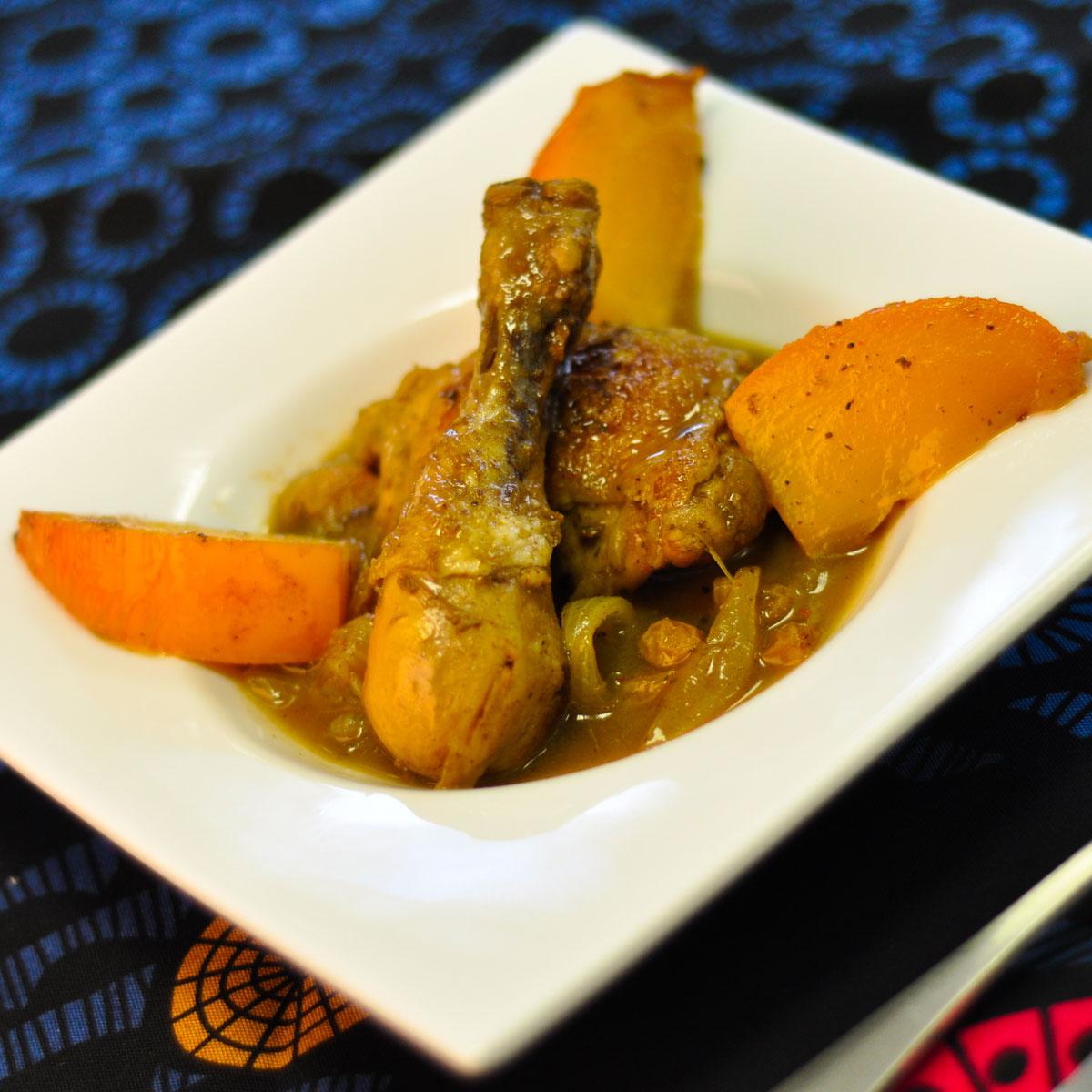 Recette tajine de poulet au kaki