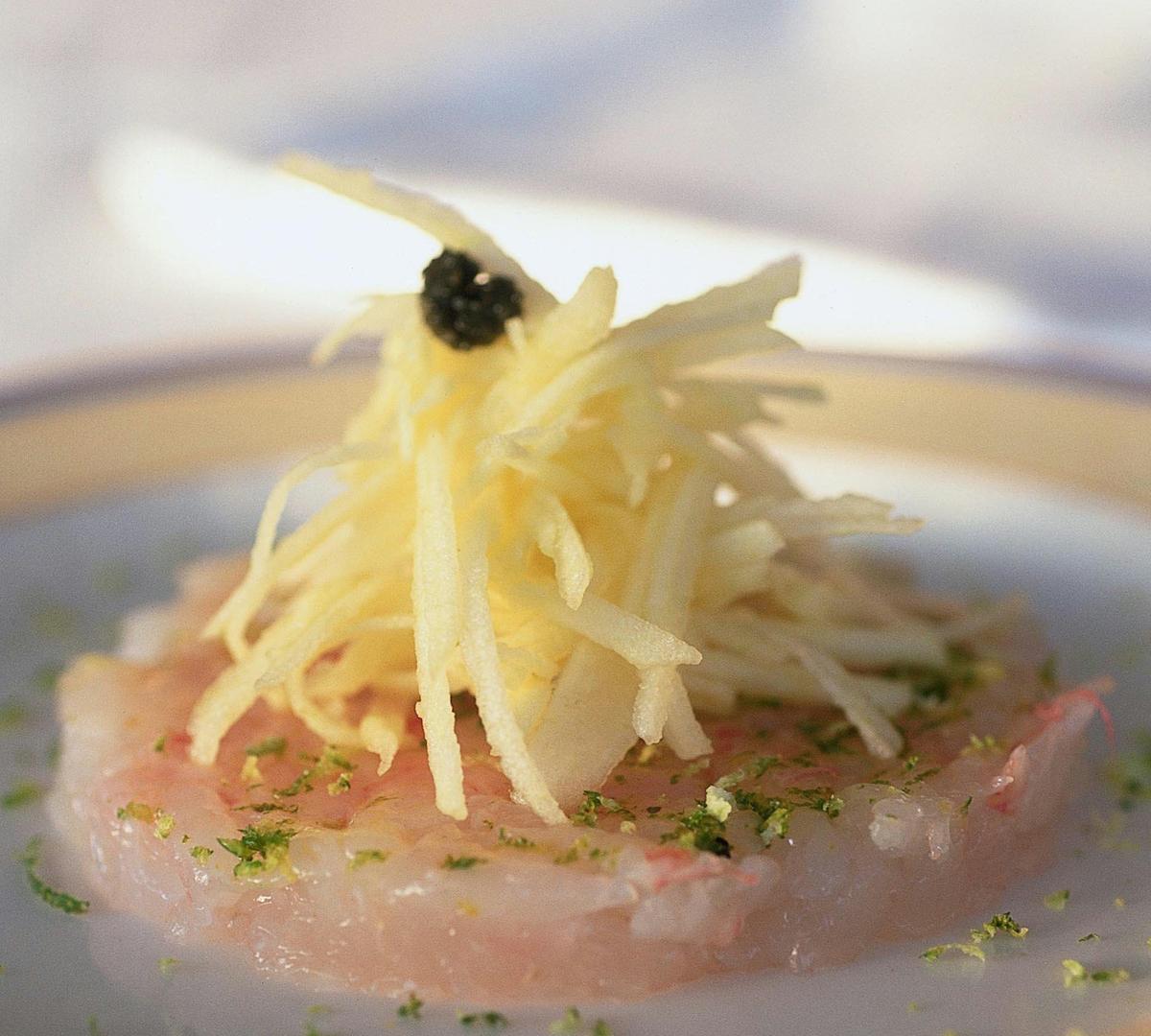 Recette carpaccio de langoustines,rémoulade de pomme verte Cuisine