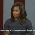 Michelle Obama, émue, fustige le "prédateur sexuel" Donald Trump
