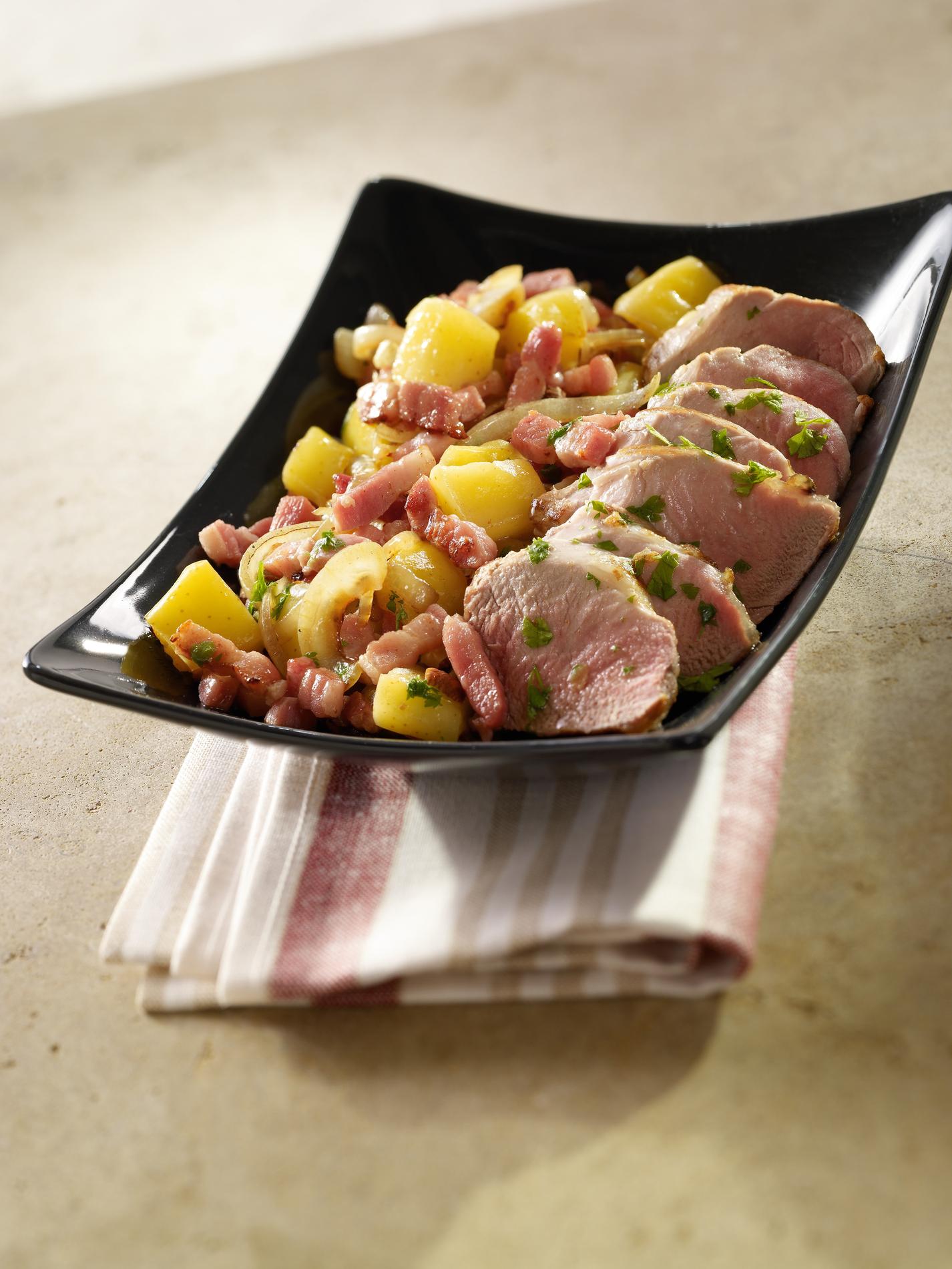 Recette Filet Mignon De Porc Au Cidre Et Des De Lardons Cuisine