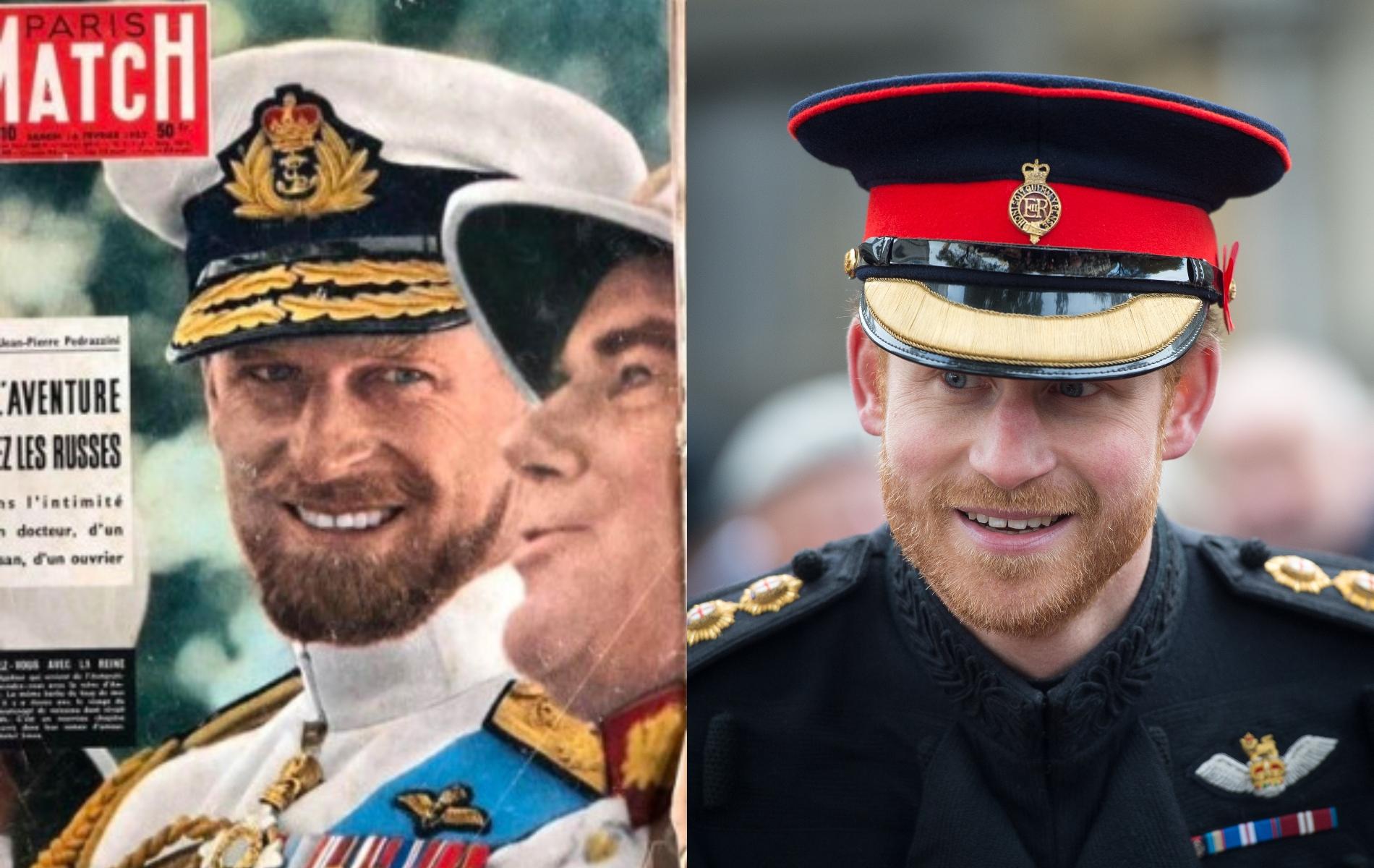 Prince Philip Jeune La ressemblance est frappante entre le prince Philip et le prince Harry au  même âge