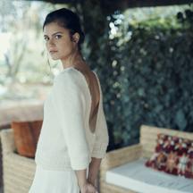La collection de robes de mariée Laure de Sagazan 2019 - Pull Charonne et jupe Cassel