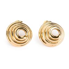 Boucles d'oreilles vintage or jaune texturé