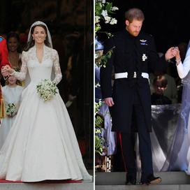Une combinaison de photos créée à Londres le 19 mai 2018 montre le prince britannique William, duc de Cambridge, et sa nouvelle