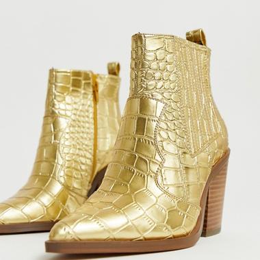 boots femme dorées