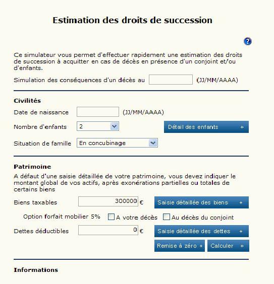 Un simulateur pour calculer vos droits de succession