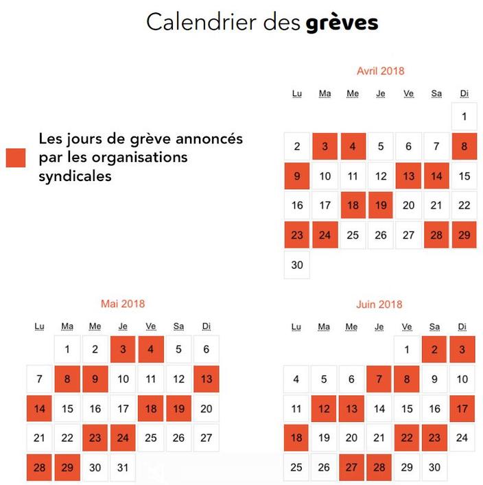 Sncf Le Calendrier De La Greve Jusqu Au 28 Juin 2018