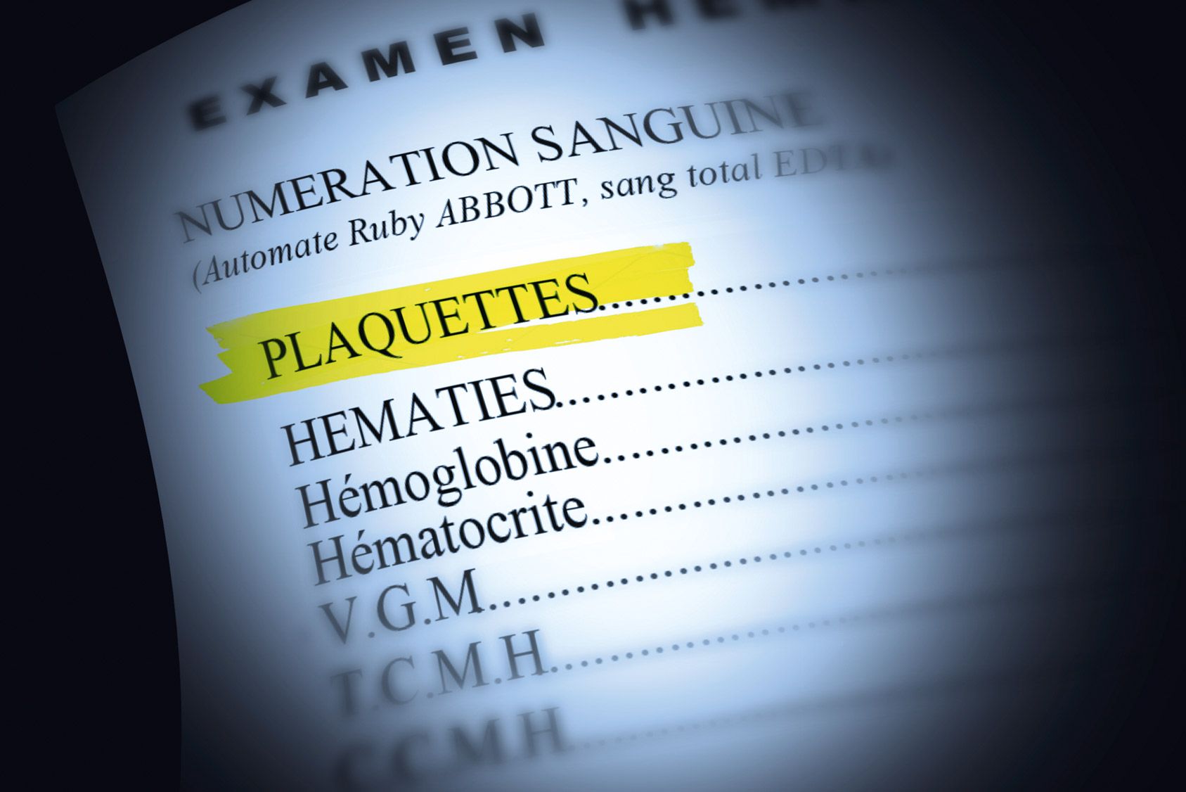 Analyses sanguines: les plaquettes